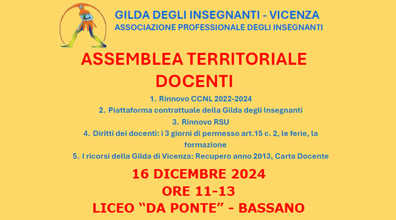 Assemblea sindacale della Gilda di Vicenza