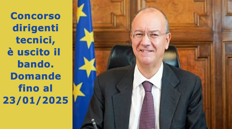 Concorso dirigenti tecnici, è uscito il bando. Domande fino al 23 gennaio 2025